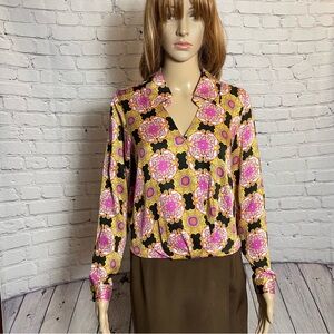 NWT New Haute Hippie Boho Long Sleeve Blouse Size S